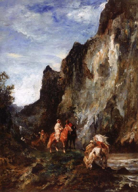 Eugene Fromentin Arab Horsemen in a Gorge china oil painting image